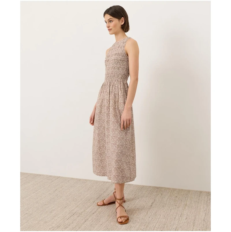 Pact Women's Organic Cotton Coastal Double Gauze Smocked Dress