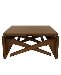 Streamdale Furniture 2-in-1 Expandable Natural Wood Transformer Coffee Table