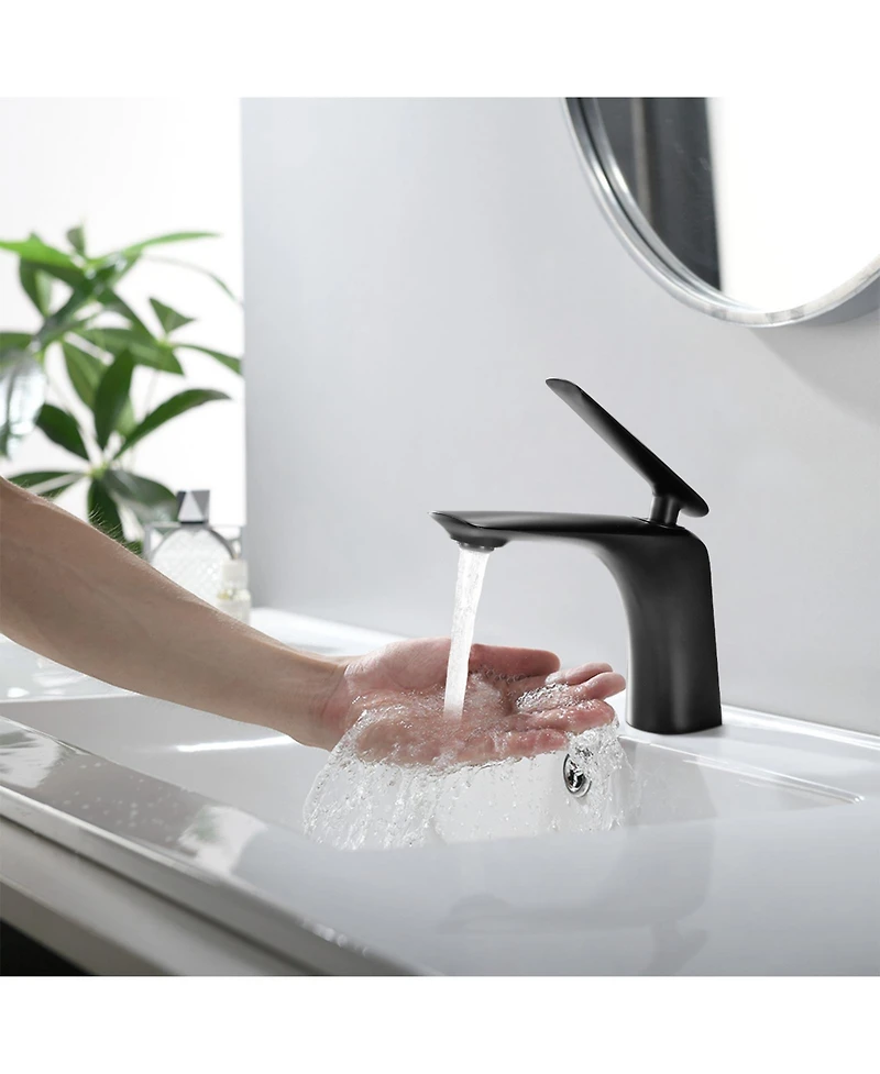 Phying Single Hole Bathroom Sink Faucet with Pop Up Drain and Water Supply Hose, Single Handle Bathroom faucet