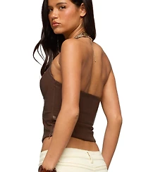 Edikted Women's Vaya Studded Faux Leather Halter Top