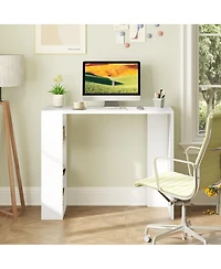 Slickblue 36 Inch Computer Desk with 3 Open Shelves Storage