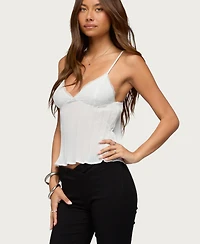 Edikted Women's Rhian Lacey Pleated Babydoll Top