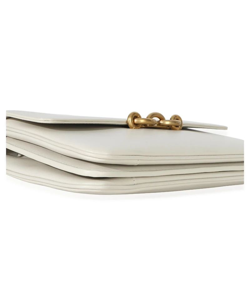 Pre-Owned Saint Laurent Cream Smooth Calfskin Le Maillon Satchel