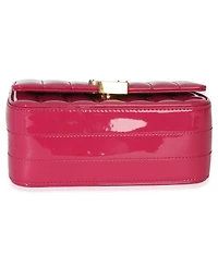 Pre-Owned Saint Laurent Pink Patent Matelasse Monogram Small Vicky Chain Bag