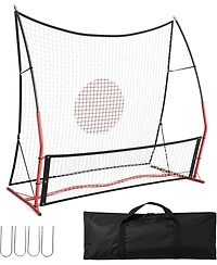 Xo 2-in-1 Soccer Rebounder Net, Adjustable Portable Training Net with Carry Bag and Stakes, Backyard Indoor Outdoor Soccer Practice