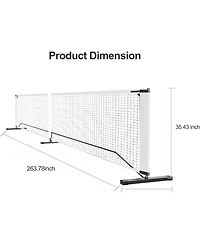 Xo 22FT Pickleball Net Set, Portable Metal Frame with 4 Paddles and 4 Balls, Easy Setup, Weather-Resistant for Driveway Backyard Park Beach