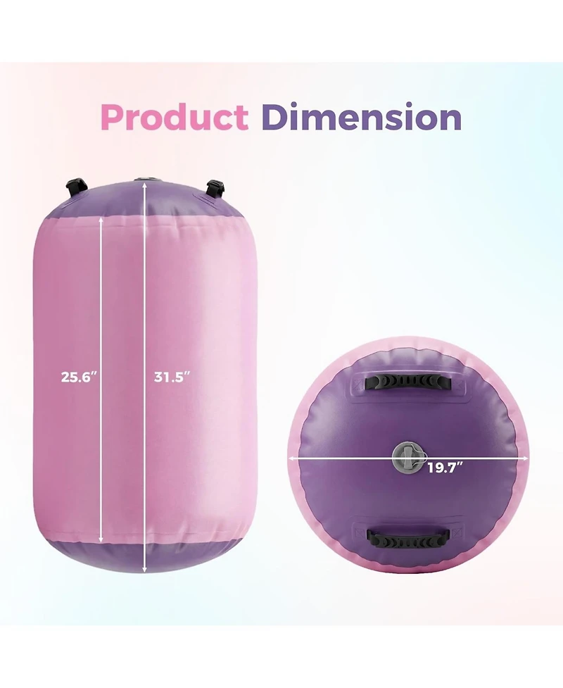 Xo Inflatable Gymnastics Air Roller, Durable Waterproof Tumbling Barrel for Backbend Training Yoga Martial Arts