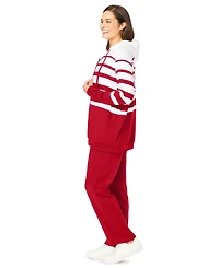 Woman Within Plus Striped Full Zip Jacket Set