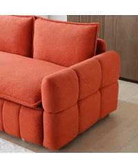 Maison Boucle 3-in-1 Pull Out Sleeper Sofa Bed with Chaise for Small Spaces
