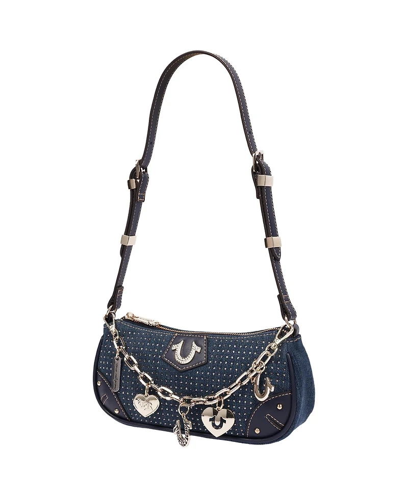 True Religion Women's Sparkle Denim Shoulder Bag