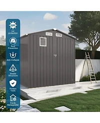 Mondawe Outdoor Metal Storage Shed With Window, Lockable Door, Compact Garden Tool Shed
