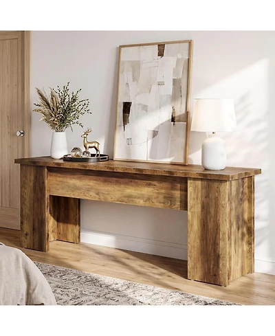 Tribesigns 63-Inch Low Console Table, Farmhouse Wooden Entryway Table, for Living Room, Entrance, Hallway