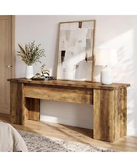 Tribesigns 63-Inch Low Console Table, Farmhouse Wooden Entryway Table, for Living Room, Entrance, Hallway