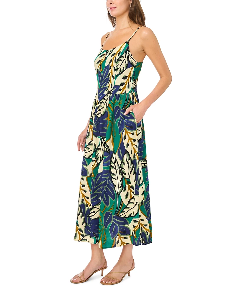 Msk Women's Floral Print Smocked Back Maxi Dress