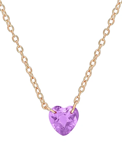 Macy's Amethyst (3/4 ct. t.w.) Pendant Necklace 18k Gold-Flash-Plated Sterling Silver (Also Available Garnet)