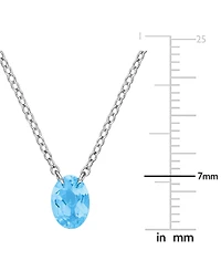 Macy's Quartz (3/4 ct. t.w.) Pendant Necklace Sterling Silver (Also Available Blue Topaz)