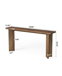 Slickblue Solid Wood Sofa Console Table for Foyer, Hallway, or Living Room