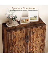 Slickblue 31.5 Inch Shoe Cabinet with 6 Tier Adjustable Shelves