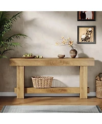 Slickblue Farmhouse Wooden Console Table, Sofa Table for Entryway and Hallway