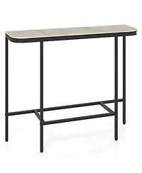 Slickblue Entryway Console Table with Faux Marble Top and Metal Frame