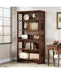 Slickblue Modern 70.8 Inch Bookshelf with 6 Tier Storage Design