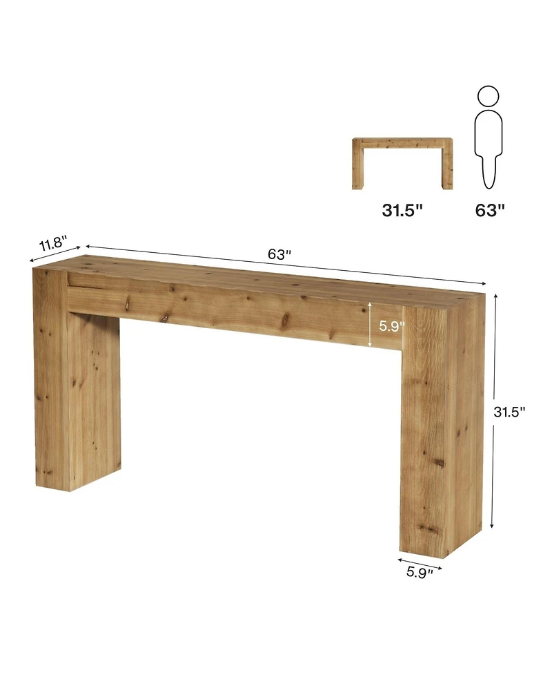 Slickblue Entryway Console Table, Solid Wood Farmhouse Sofa Table for Foyer
