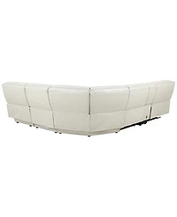 Zackary 6-Piece Leather Chaise Sectional with 3 Power Motion & Console, Macy's Exclusive