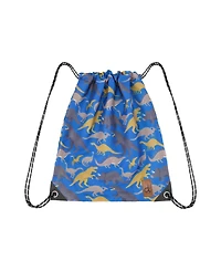 Deux par Deux Little Boy Dinosaur Playful Lightweight Durable Drawstring Bag