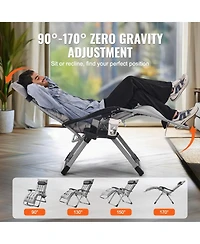 Cozito Zero Gravity Recliner Lounge Chair,Adjustable Folding Chair with Cushion and Cup Holder