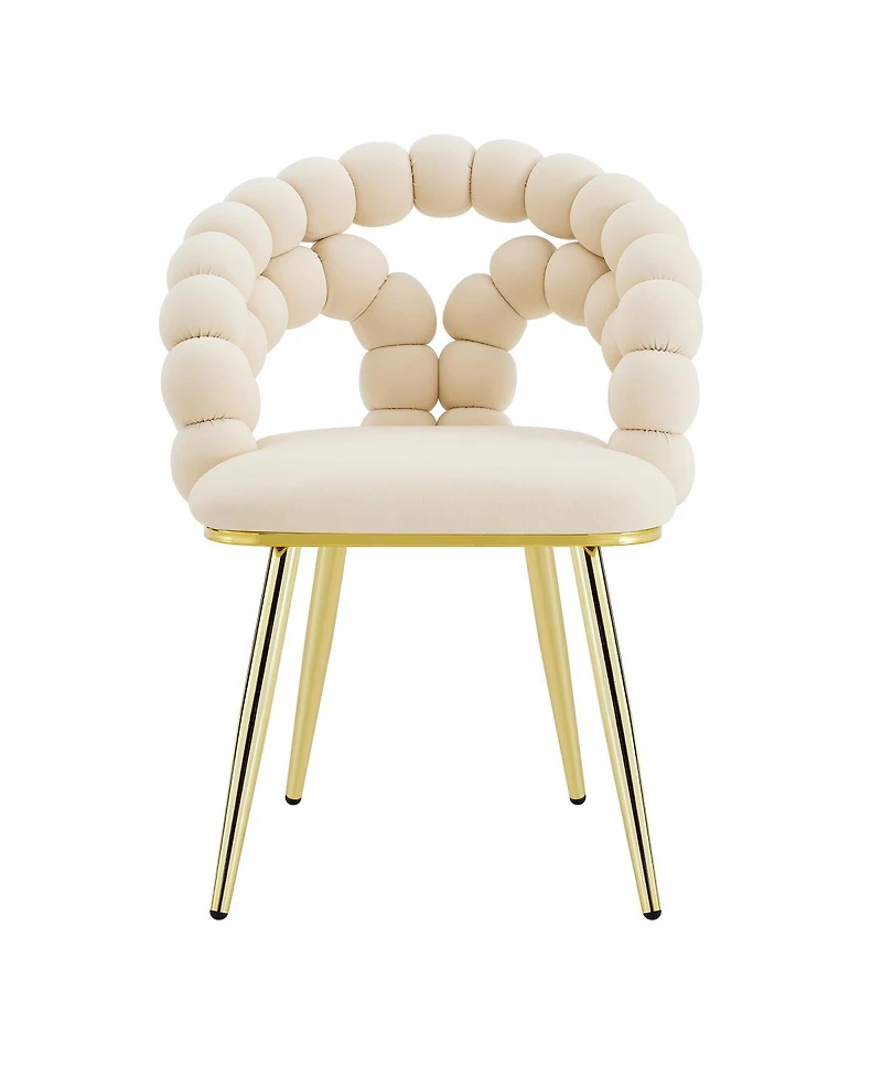 Streamdale Furniture Modern Velvet Bubble Back Dining Chairs with Legs, Set of 2