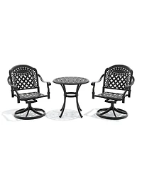 Streamdale FurnitureAll-Weather Cast Aluminum Dining Set with Swivel Chairs
