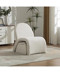 Streamdale Furniture Modern Upholstered Armless Chair with Storage Ottoman