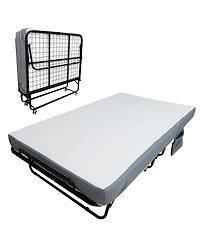 homfan Folding Bed with 5 in Memory Foam Mattress, Rollaway Guest Bed on Wheels