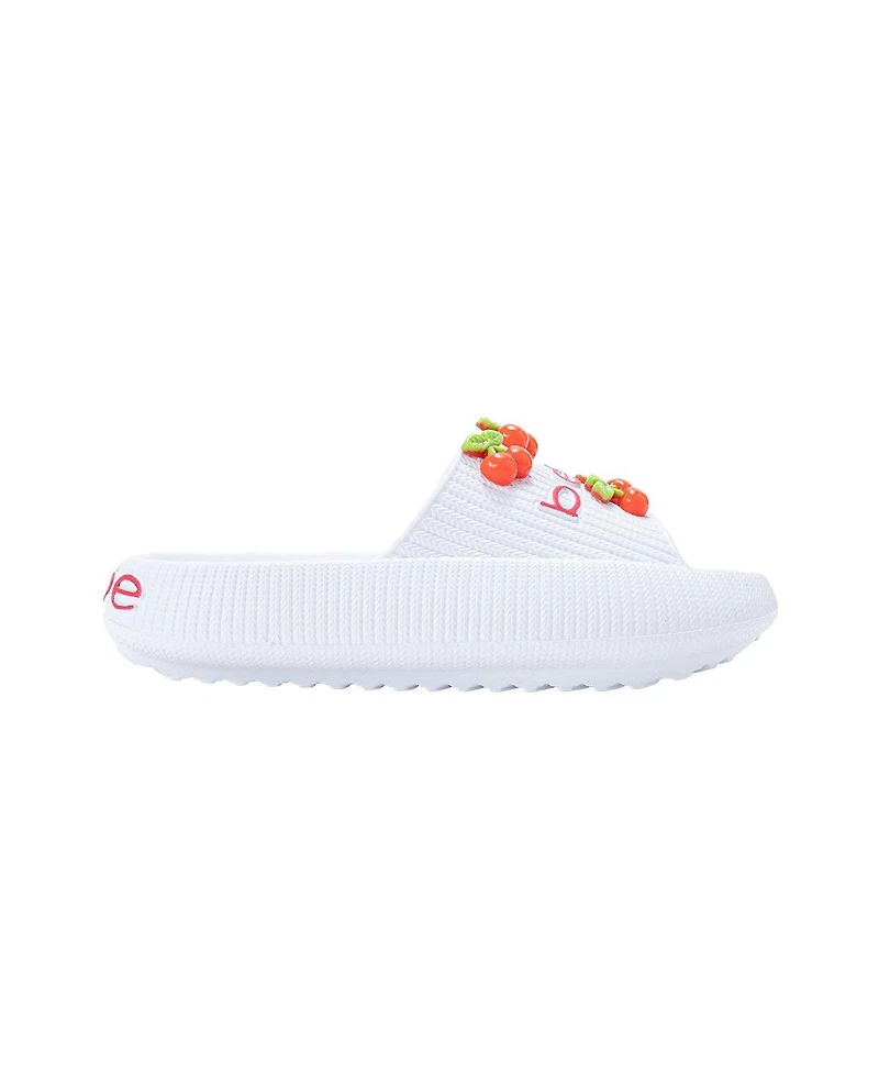 Bebe Little Girls Girls Eva Slide - Lightweight Comfy Slide Sandals with Cherry Charms