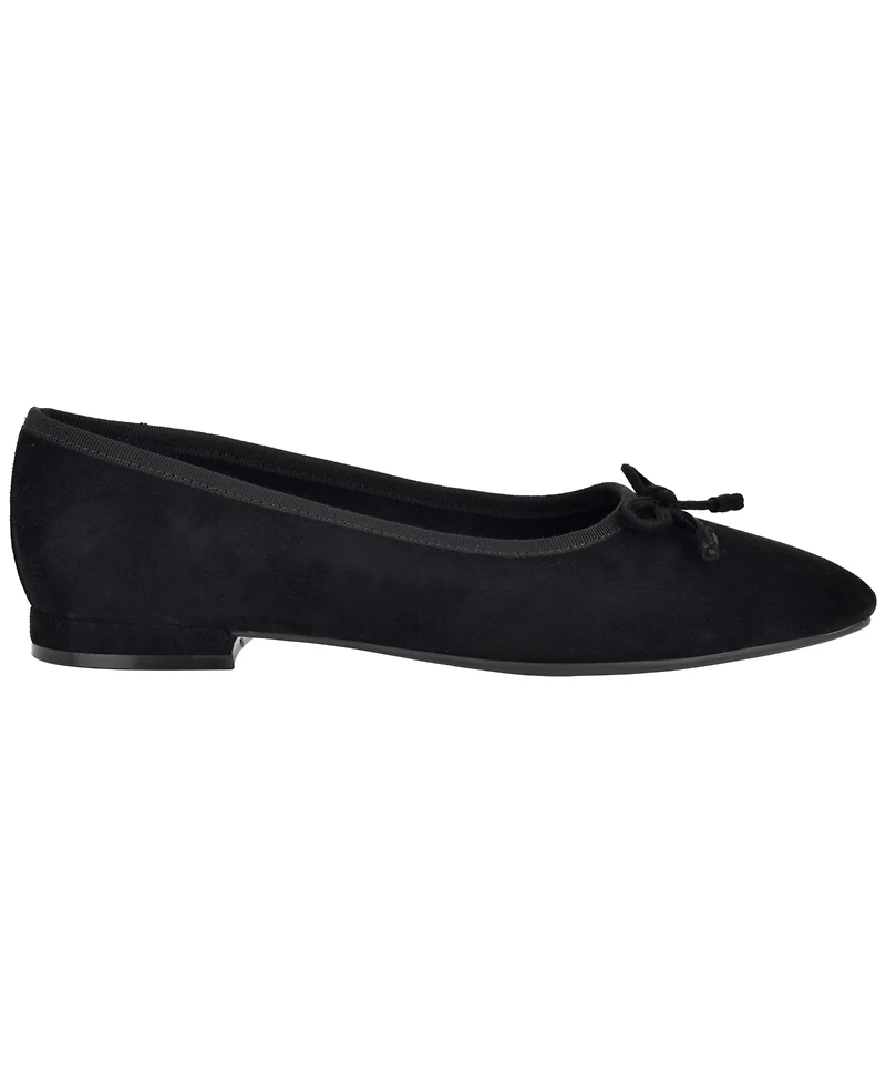 Calvin Klein Women's Cyrie Suede Low Block Heel Ballet Flats