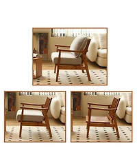 Streamdale Furniture Cute Fabric Accent Chair with Solid Wood Frame