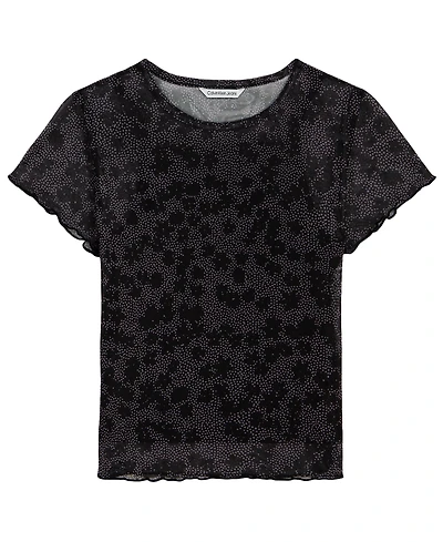 Calvin Klein Girls' 7-16 Short-Sleeve Mesh T-Shirt