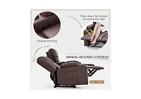 Aecojoy Recliner Loveseat with ConsoleandBluetooth Speakers, Manual Rv Reclining Sofa