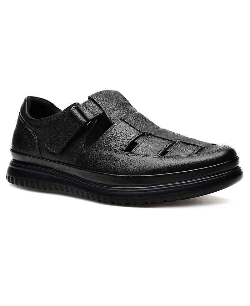 Pazstor Men's Premium Comfort Leather Closed Toe Casual Sandals Memphis