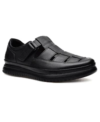 Pazstor Men's Premium Comfort Leather Closed Toe Casual Sandals Memphis