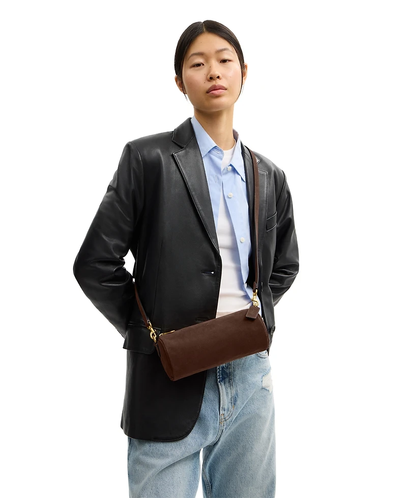 Coach Suede Small Barrel Bag