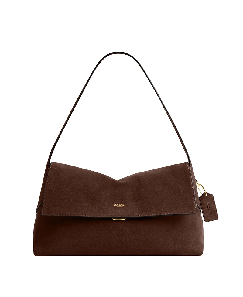 Coach Suede Chelsea Large Leather Shoulder Handbag