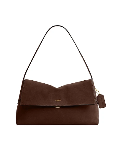 Coach Suede Chelsea Large Leather Shoulder Handbag