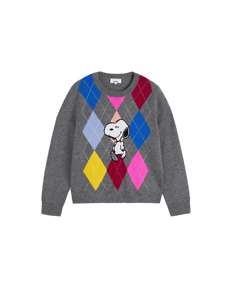 Chinti & Parker Women's Wool-Cashmere Snoopy Argyle Sweater