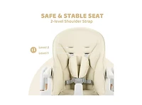 Kinder King BabyKinder Convertible Baby High Chair with Wood Grain Removable Double Tray and Easy Clean Design