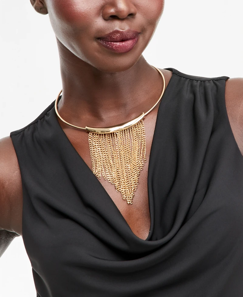 I.n.c. International Concepts Luxe Collar Fringe Structured Statement Necklace, Macy's Exclusive