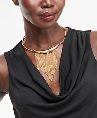 I.n.c. International Concepts Luxe Collar Fringe Structured Statement Necklace, Macy's Exclusive