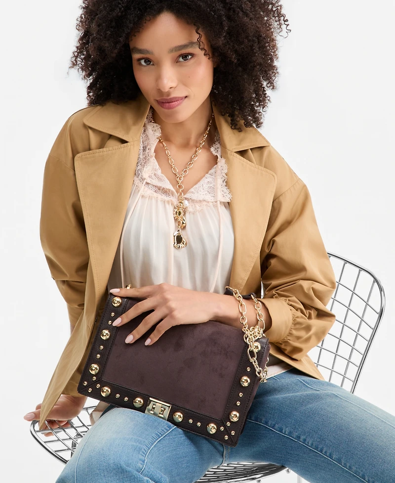 I.n.c. International Concepts Sculptural Cushioned Stone Charm Lariat Necklace, 20-1/2" + 3" extender, Macy's Exclusive