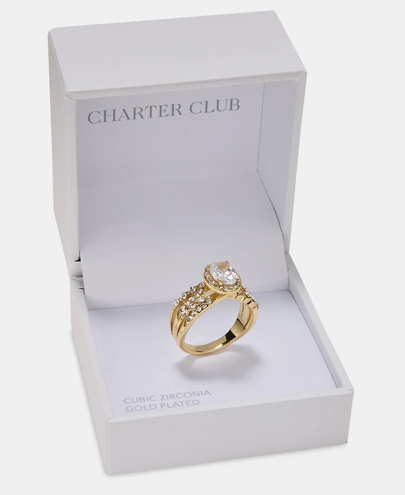 Charter Club Cubic Zirconia and Crystal Pave Ring, Macy's Exclusive