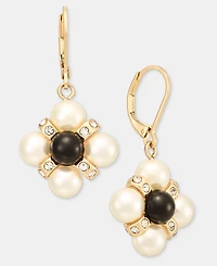 Charter Club Glass and Faux Pearl Leverback Drop Earrings, Macy's Exclusive